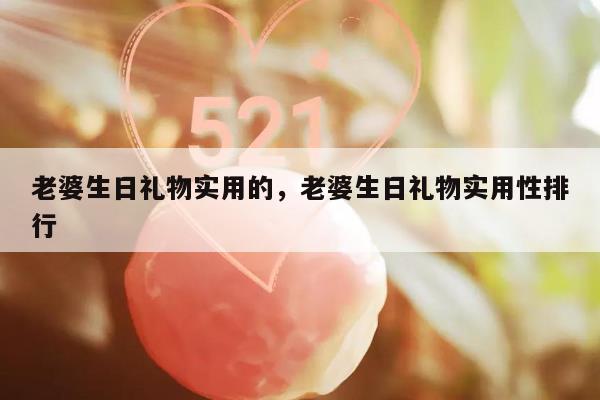 老婆生日礼物实用的，老婆生日礼物实用性排行